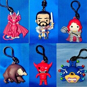 (6) Dungeons and Dragons 3D Figural Bag Keychain Backpack Collectible DnD Clips
